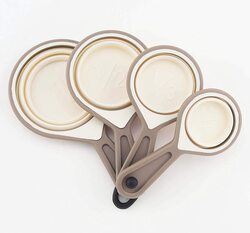 Home Pro Collapsible Silicone Measuring Cups, Brown