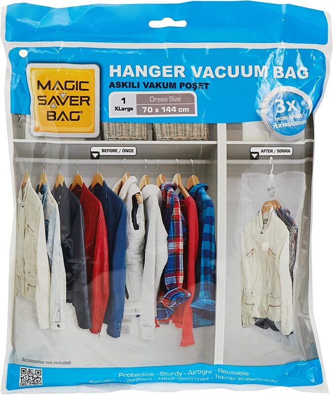 Magic Saver Vacuum Hanger Bag, Clear