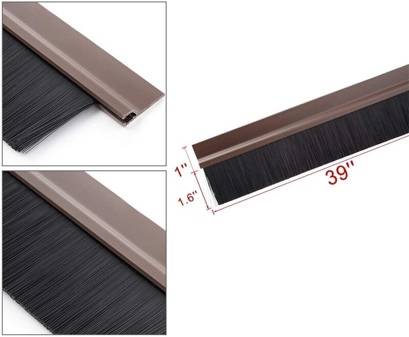 Home Pro PVC Door Brush, Brown/Black