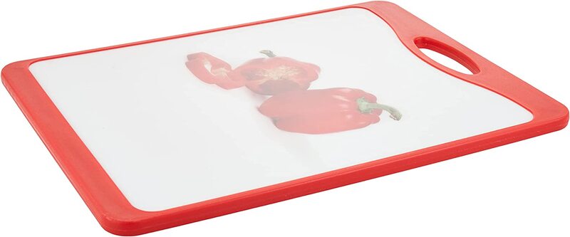 Home Pro Pp Composite Cutting Board, White/Red