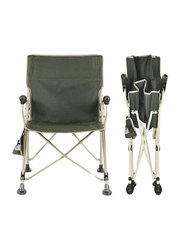 Home Pro Folding Camping/Beach/Garden Chair, Green/White