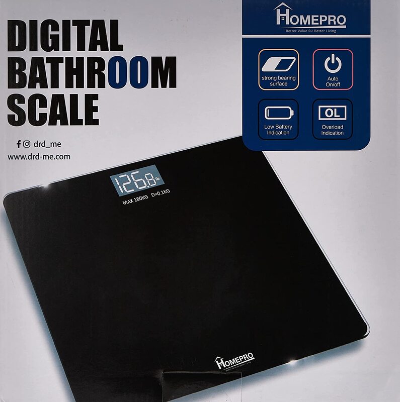 Home Pro Digital Bathroom Scale, Black