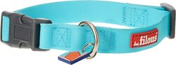 Les Filous Silicone Dog Collar with Tag, Blue