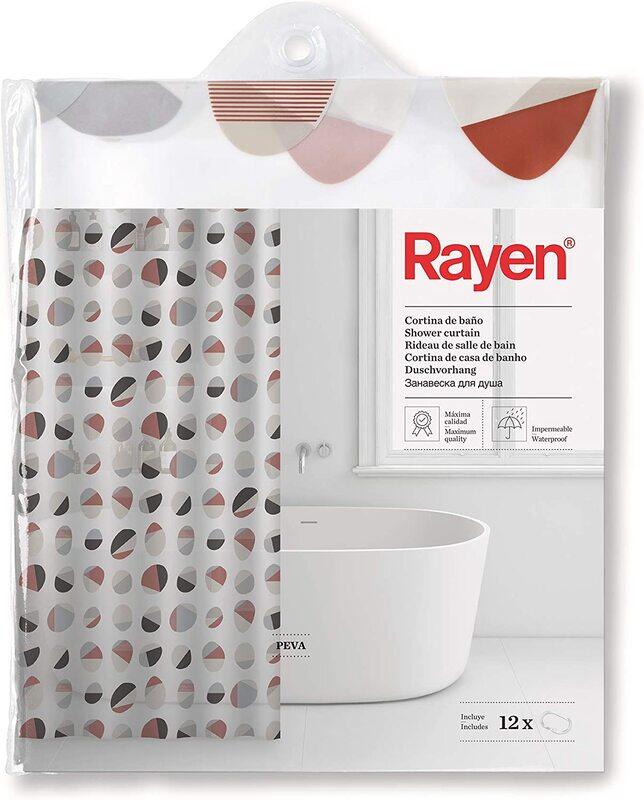 

Rayen Pva Shower Curtain, White/Grey