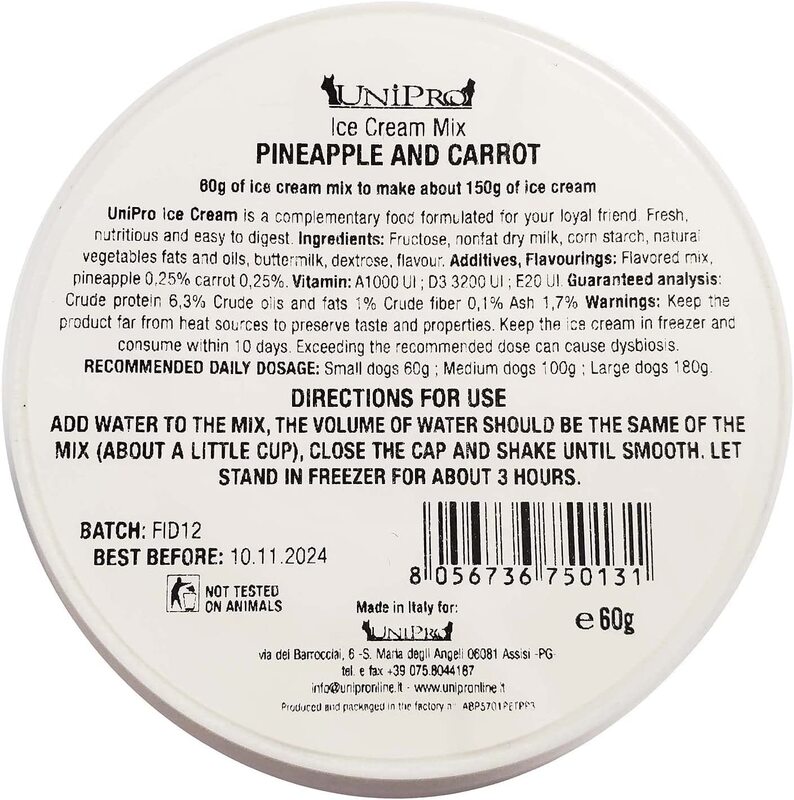 Unipro Pineapple & Carrot Ice Cream for Dogs, 60g