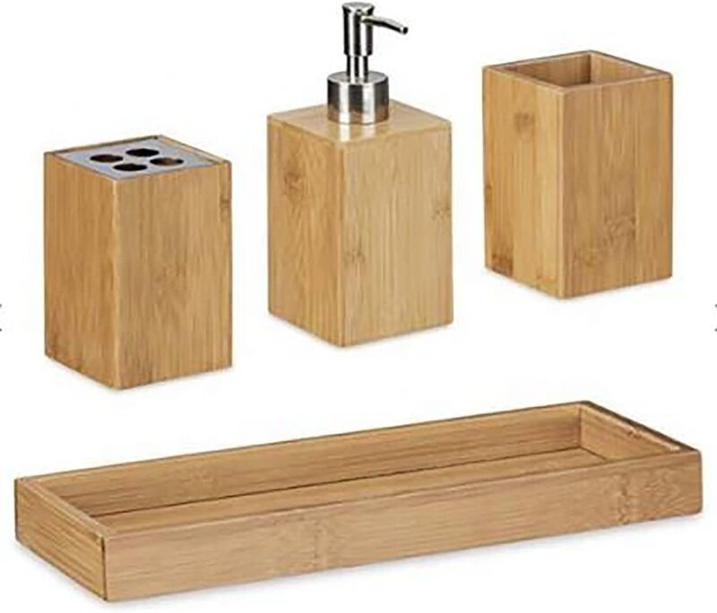 Home Pro Bamboo Bathroom Storage Set, 5398, Brown