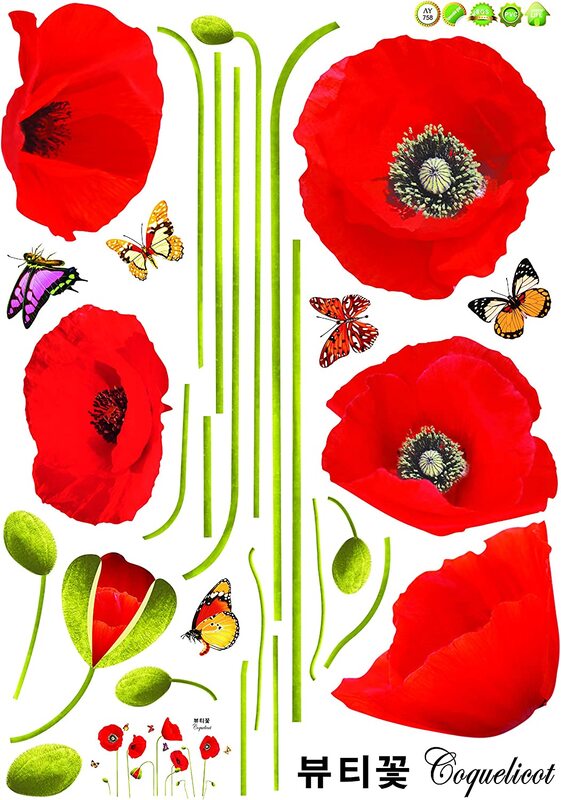 Home Pro Roses Wall Sticker, Multicolour