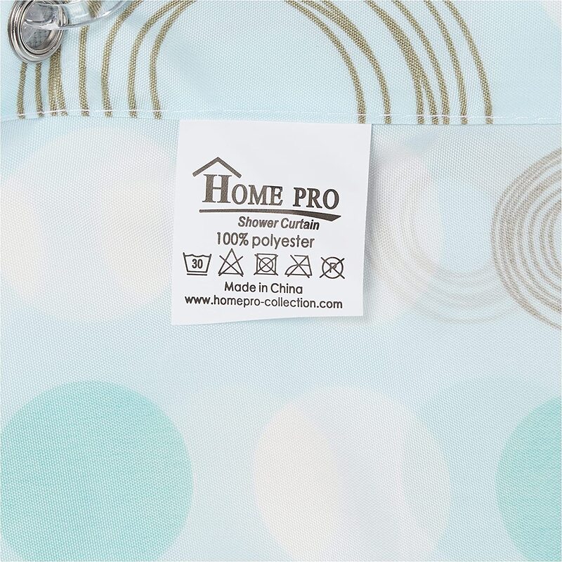 Home Pro Printed Polyester Shower Curtain, 180cm, Multicolour