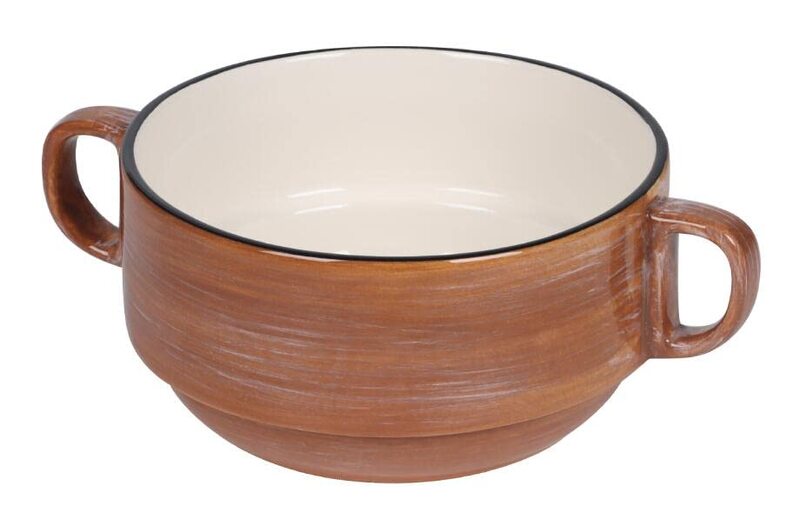 Home Pro 870ml Stoneware Soup Mug, Assorted Colours