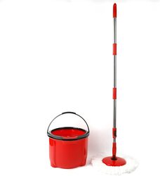 Home Pro Tondo Single Bucket Spin Mop, Red