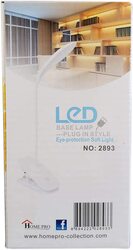 Home Pro Desk/Table Lamp with Clip, 2893, White