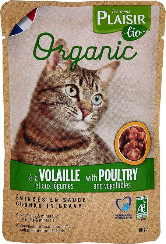 

Plaisir Bio Organic Chunks in Gravy with Poultry & Vegetables for Cats, 100g