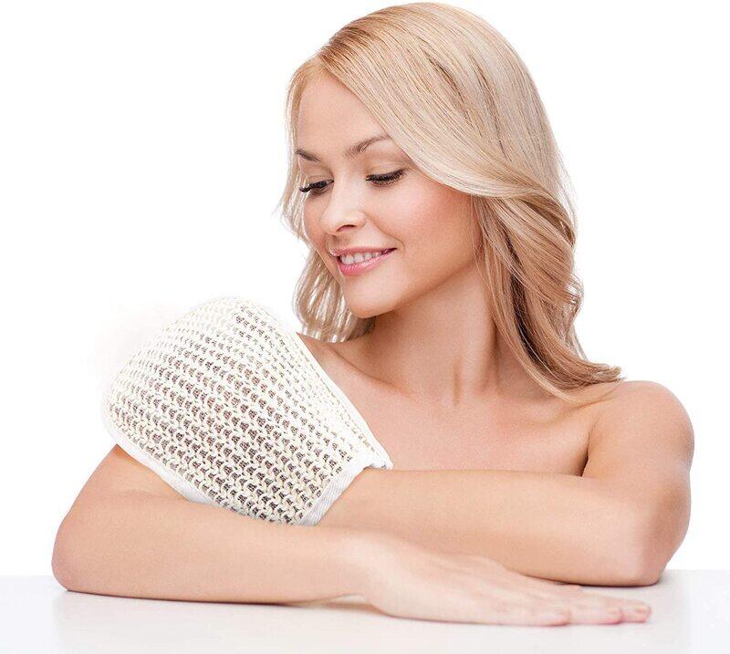 

Home Pro Shower Exfoliating Towel Body Sisal Gloves, N7028, Brown