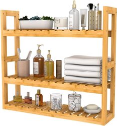 Home Pro Bamboo Shelf with 5 Adjustable Layer, Brown