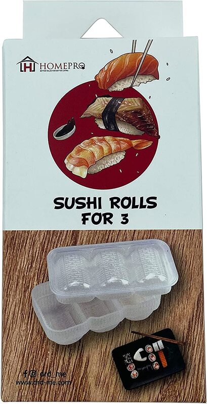 Home Pro 3 Sushi Rolls, White