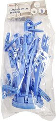 Home Pro Hanger with 16 Pegs, Blue