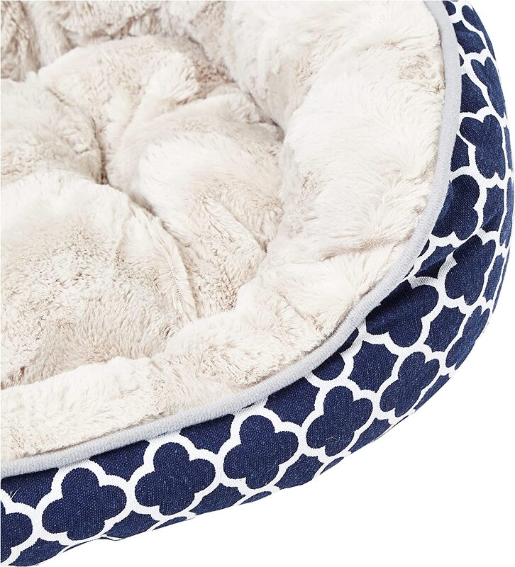 Les Filous Oval Basket Pet Bed, Medium, Blue