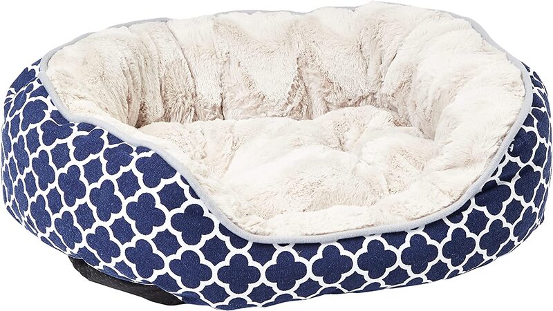 Les Filous Oval Basket Pet Bed, Medium, Blue