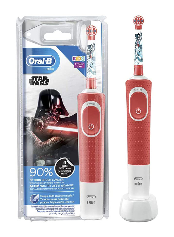 Oral B Star Wars Vitality D100 Rechargeable Electric Toothbrush for Kids, Black/White