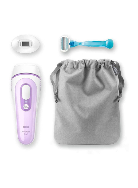 Braun Silk-expert Pro 5 PL 3111 IPL Hair Removal System with 3 Extras, White/Purple, 4 Pieces