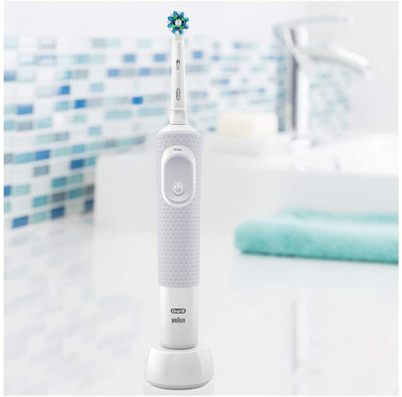 Oral B Vitality-100 Cross Action Rechargeable Electric Toothbrush, White
