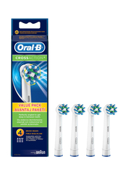 Oral B EB 50-4 Cross Action Replacement Toothbrush Brush Heads, White, 4 Pieces