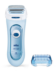 Braun Silk-epil LS 5160 Wet & Dry 3-in-1 Lady Shaver with 2 Extras Attachments, 3 Pieces, Blue