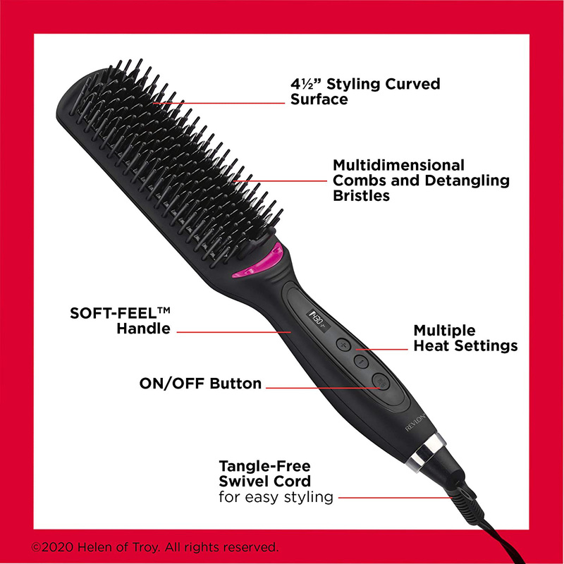 Revlon One Step Straight & Shine Hot Ionic Brush, RVST2168, Black