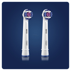 Oral B EB 18-2 3D White Toothbrush Brush Heads, White, 2 Pieces