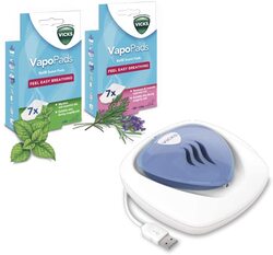 Vicks Portable Waterless Diffuser, VH1800EU, White/Blue