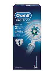 Oral B Pro 2000 3D Action Electric Toothbrush, White/Blue