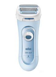 Braun Silk-epil LS 5160 Wet & Dry 3-in-1 Lady Shaver with 2 Extras Attachments, 3 Pieces, Blue