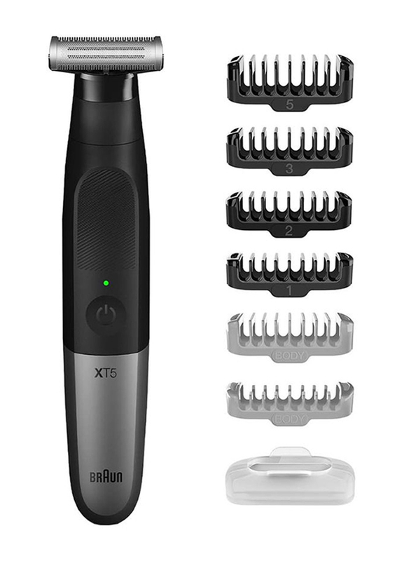 Braun Series-X Wet Plus Dry All-In-One Tool with 6 Attachments & Travel Pouch, XT5200, Black/Grey