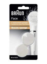 Braun SE 80-B Face Replacement Beauty Sponge Set, 2 Pieces, White