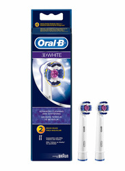 Oral B EB 18-2 3D White Toothbrush Brush Heads, White, 2 Pieces