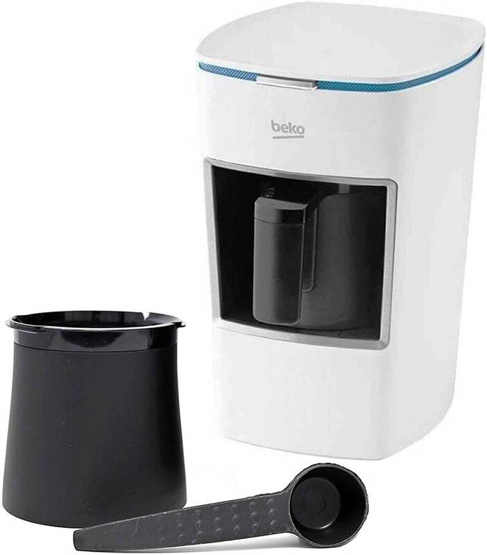 Beko Turkish Coffee Machine - 670W, 3 Cups, Cook Sense, Plastic Pot, One Touch Control, Lack of Bean Indicator, AntiSpill, White - BKK2300W