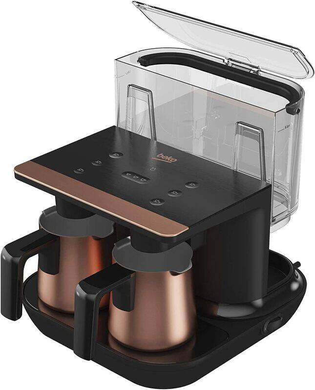 

BEKO Turkish Coffee Machine: Double Jug, 1100W, 6 Cups, Cook Sense, Aluminium Pot, One Touch Control, SpinJet, AntiSpill, Auto Water Feeding - Made in