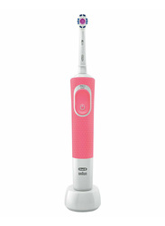 Oral B Vitality-100 3D White Rechargeable Electric Toothbrush, Pink/White