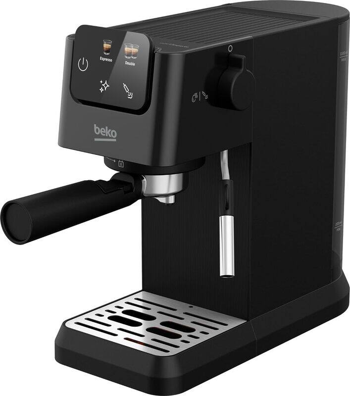 

Beko Digital Espresso 1628W Power, 1.1L Capacity, 15 BAR, 2 Coffee Outlets, LCD Screen, MILK FROTHER, Cup Warmer, BLACK - CEP5302B