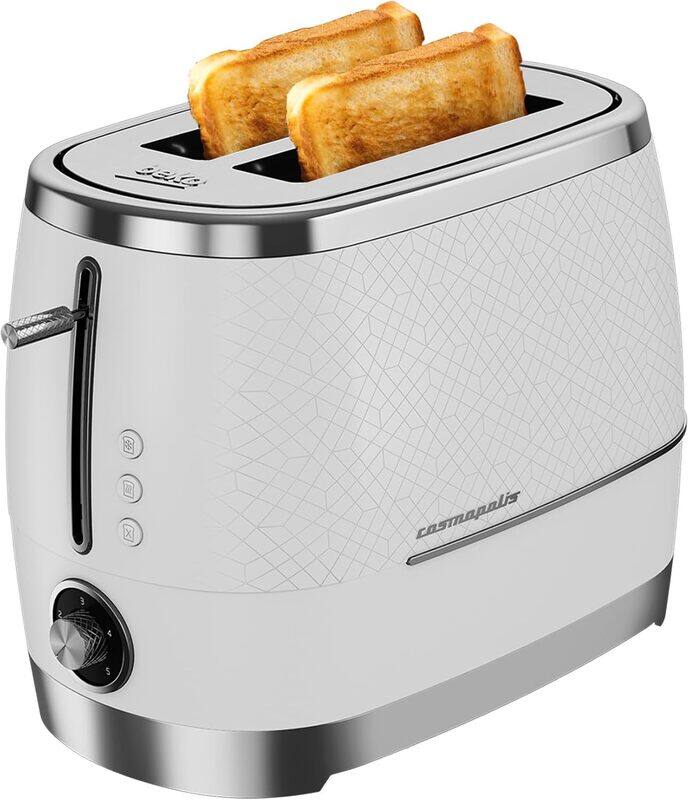 

Beko 2 Slice Toaster, 870W, Extra Wide Slot, Defrost, Reheat & Cancel Functions, Variable Browning, Detachable Crumb Tray - TAM8202CR