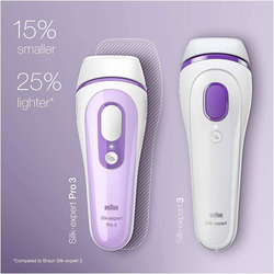 Braun Silk-expert Pro 5 PL 3011 IPL Hair Removal System with 2 Extras, White/Purple, 3 Pieces