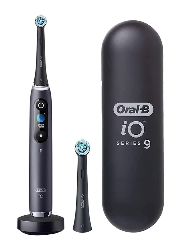 Oral B iO Series 9 Electric Toothbrush with 3 Replacement Brush Heads, iOM9.2B2.2AD, Black Onyx, 4 Pieces