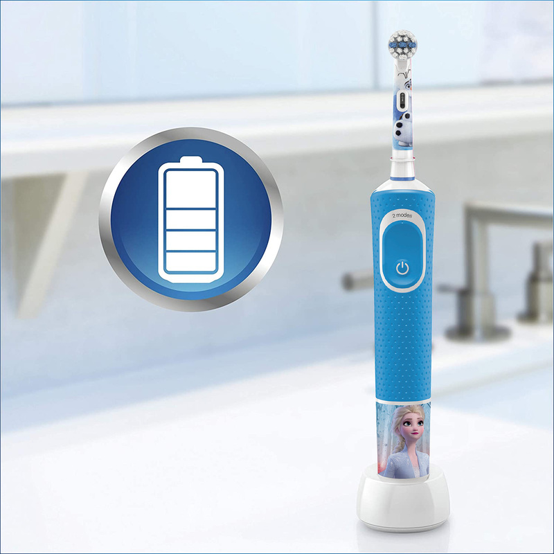 Oral-B 2K Disney Frozen II Electric Toothbrush with Travel Case Special Edition for Kids, 3+ Years, D 100.414, Multicolour