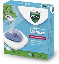 Vicks Portable Waterless Diffuser, VH1800EU, White/Blue