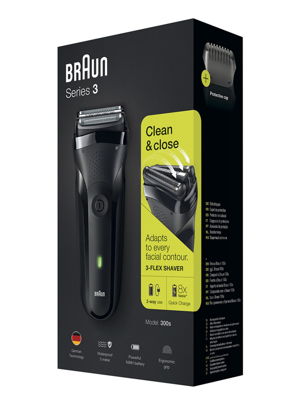 Braun Series 3 Rechargeable Electric Shaver, 300s, Black