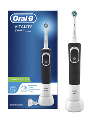 Oral B Vitality-100 Cross Action Rechargeable Electric Toothbrush, Black/White