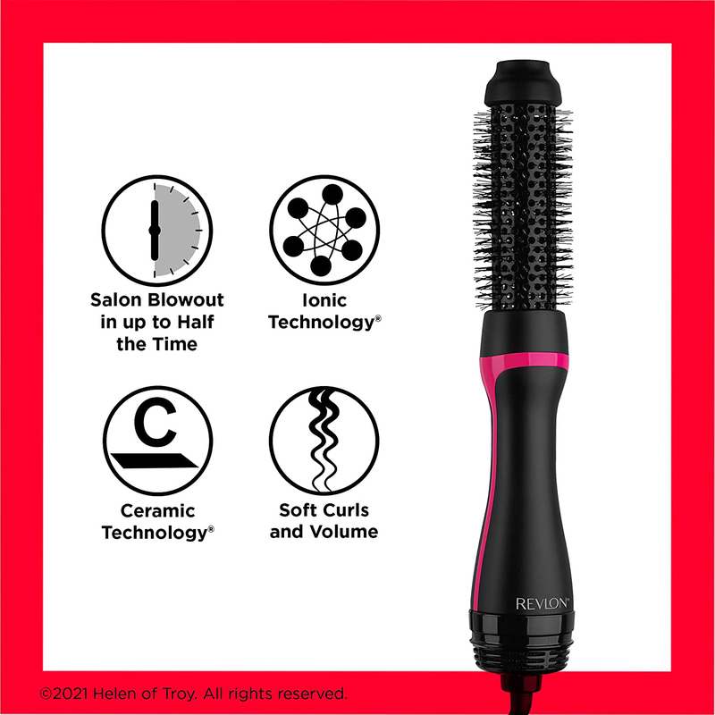 Revlon One Step Root Booster Round Brush Dryer & Hair Styler, RVDR5292, Black
