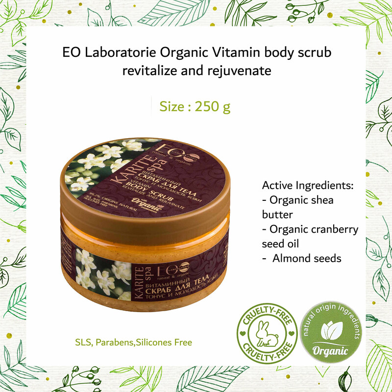 

EO Laboratorie Organic Vitamins Exfoliating Body Scrub for Revitalize & Rejuvenate, 250g