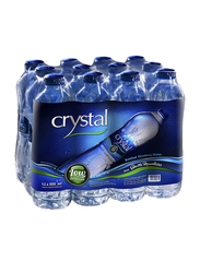 كريستال مياه شرب معبأة منخفضة الصوديوم، 12 زجاجة × 500 مل