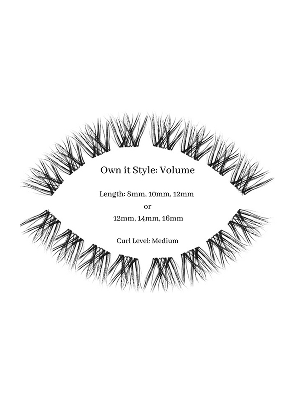 DIY Glams Own it Style Volume Curl Type False Eyelashes, Medium, Black